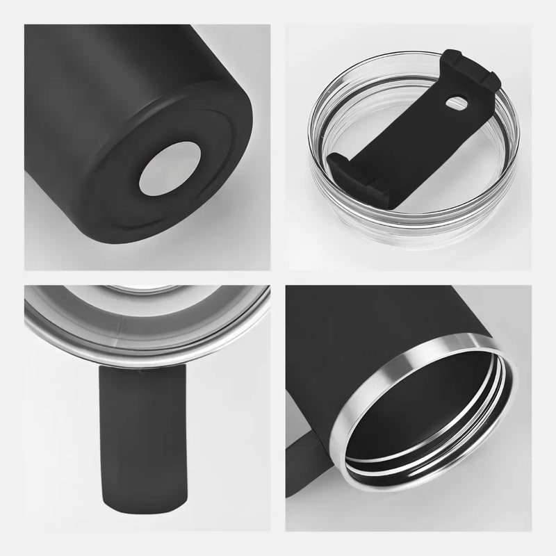 Copo Térmico Grande 1200 Ml Canudo Parede Dupla - BEJE