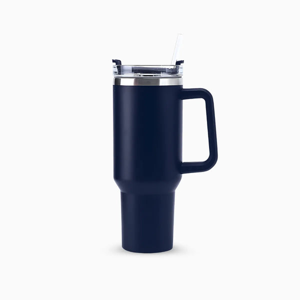 Copo Térmico Grande 1200 Ml Canudo Parede Dupla - AZUL ESCUR